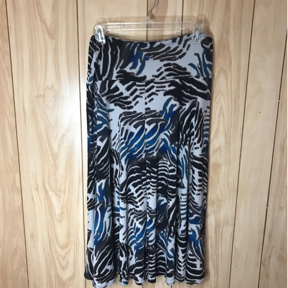 East 5th Zebra High Wasit Stretfh Flared Midi Skirt L